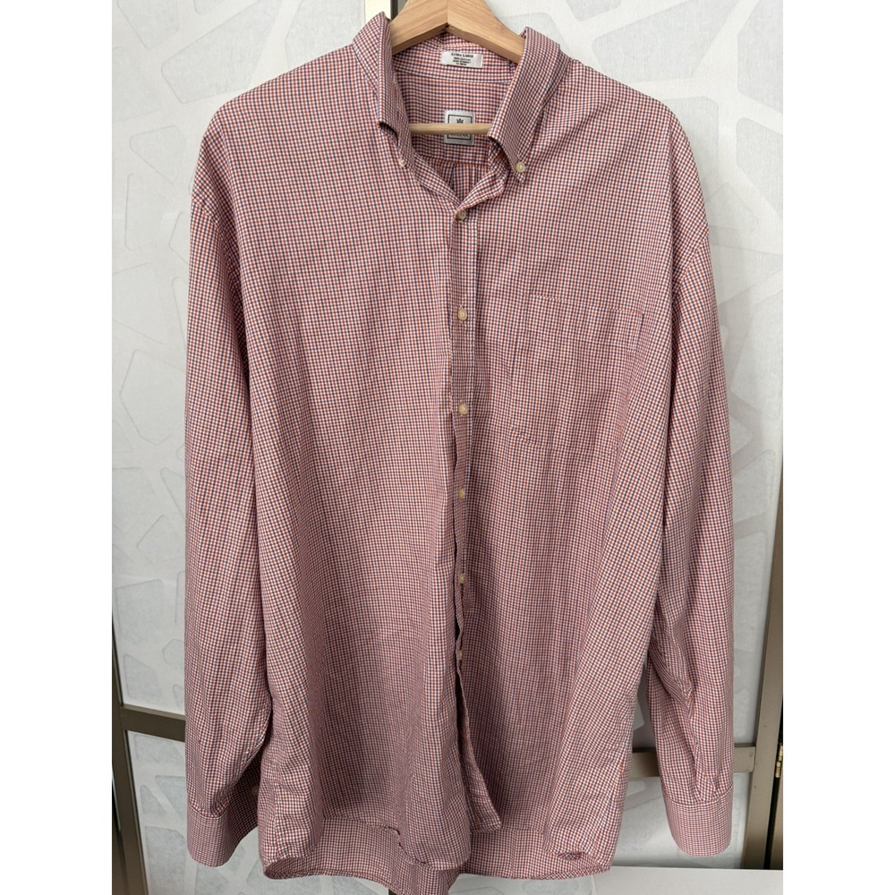 Peter Millar Nanoluxe Easycare Button Down Shirt Cotton XL Purple Red Orange